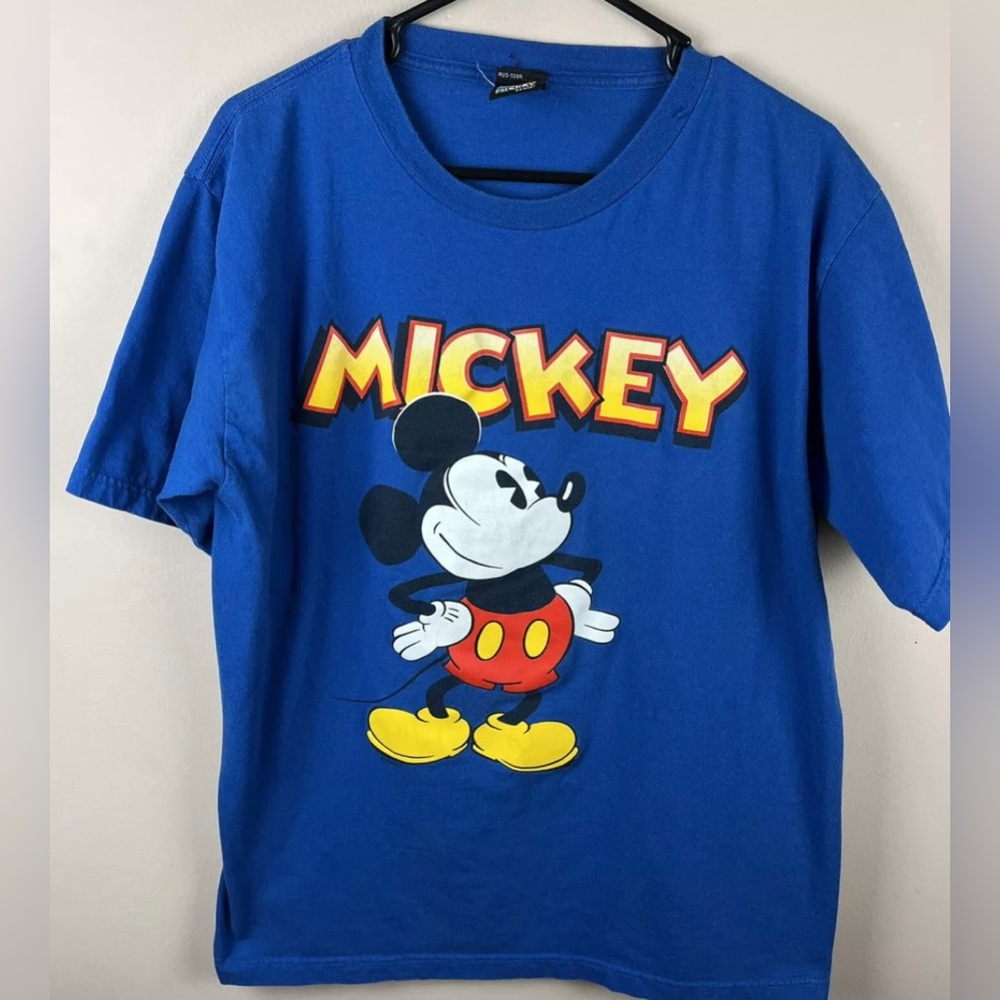 Vintage Mickey Mouse Disney Unlimited T Shirt Velva Sheen Sz Lrg Big Print